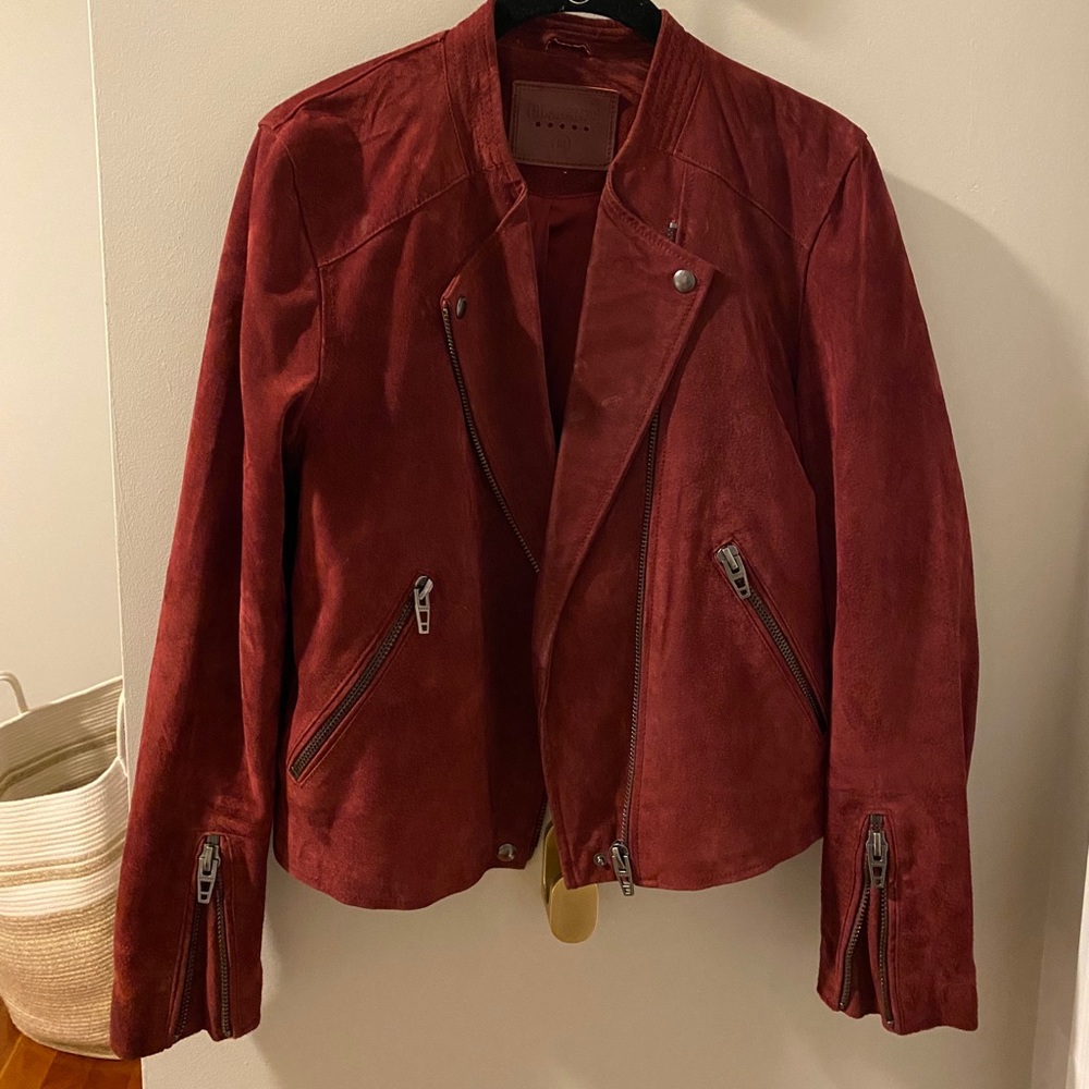 Red Suede Moto Jacket